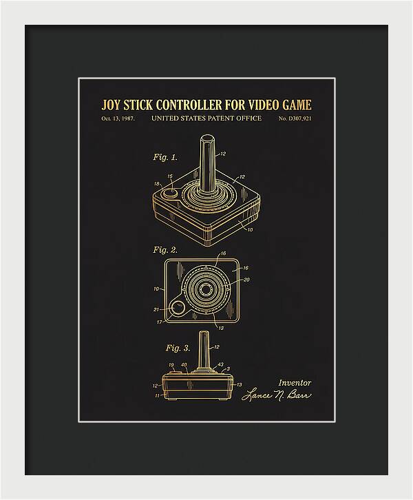 Joystick Controller Nes Advantage Gold Patent Usd307921s