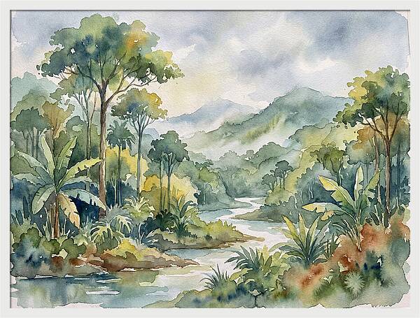 Jungle Serenity In Watercolor