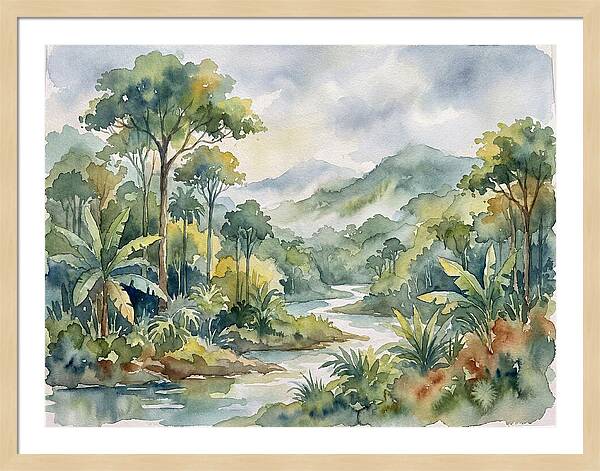 Jungle Serenity In Watercolor