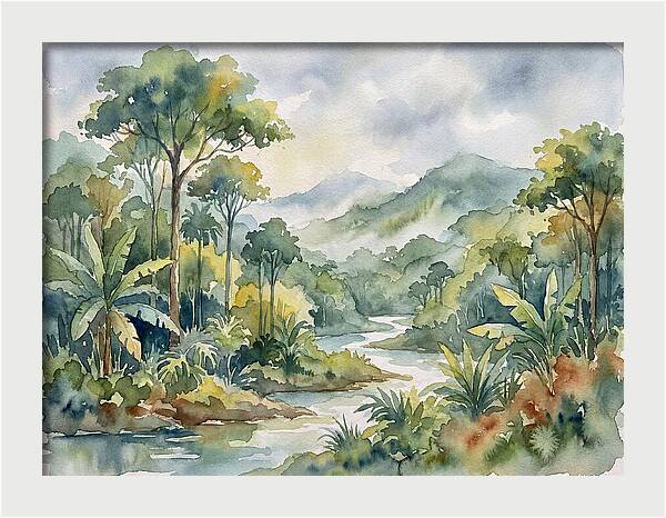 Jungle Serenity In Watercolor