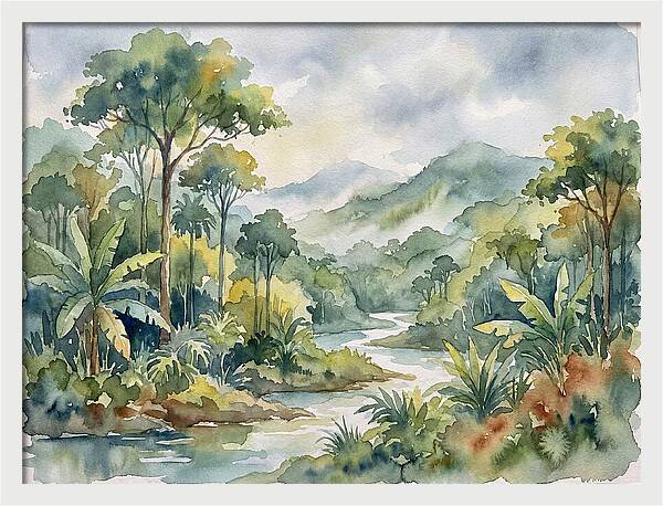 Jungle Serenity In Watercolor
