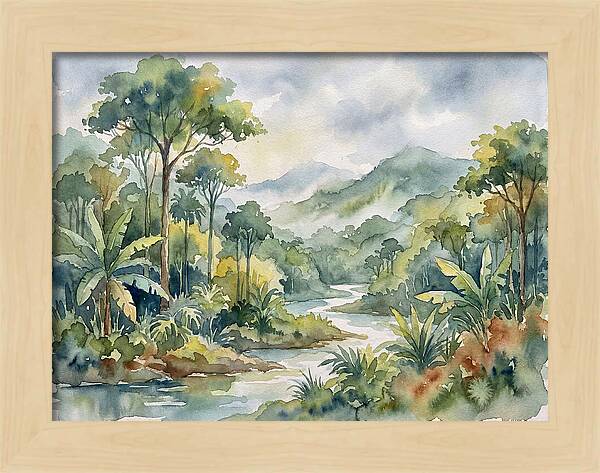 Jungle Serenity In Watercolor