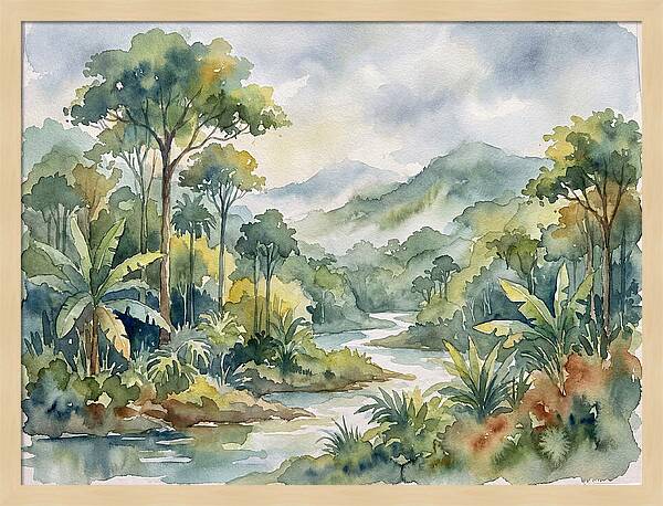 Jungle Serenity In Watercolor