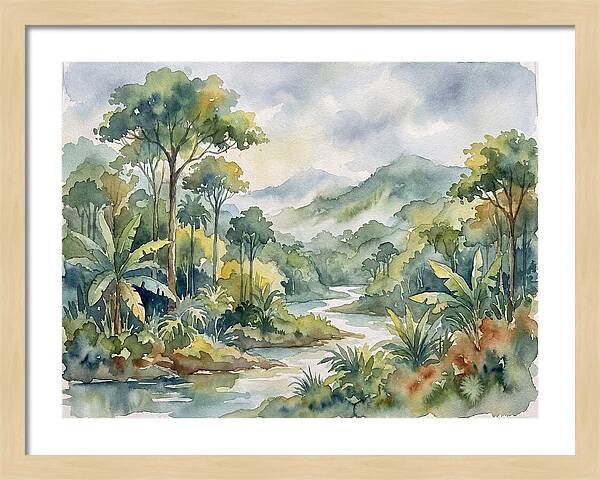 Jungle Serenity In Watercolor