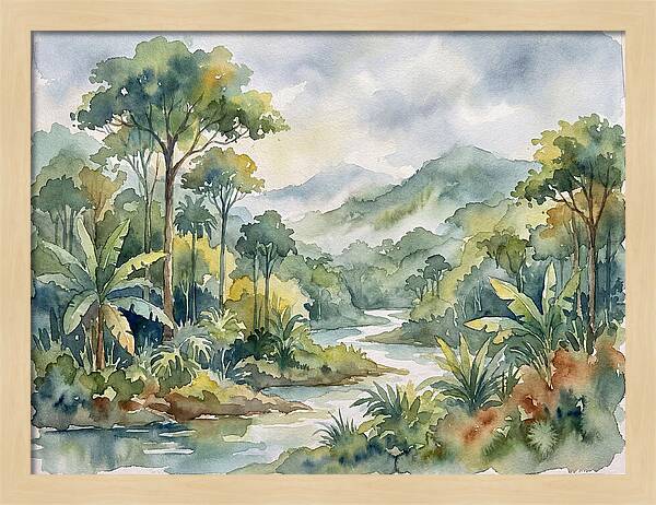 Jungle Serenity In Watercolor