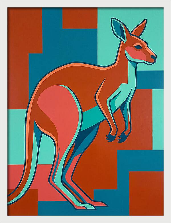Kangaroo In Bold Colors