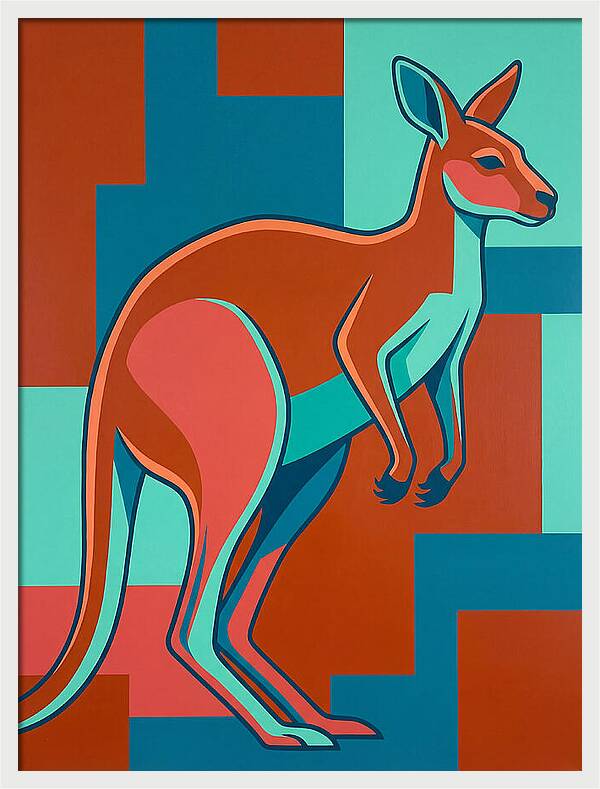 Kangaroo In Bold Colors
