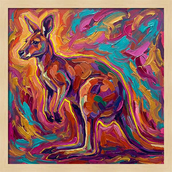 Kangaroo In Vibrant Expressionism
