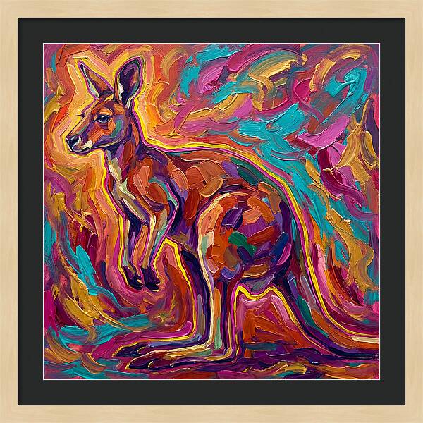 Kangaroo In Vibrant Expressionism