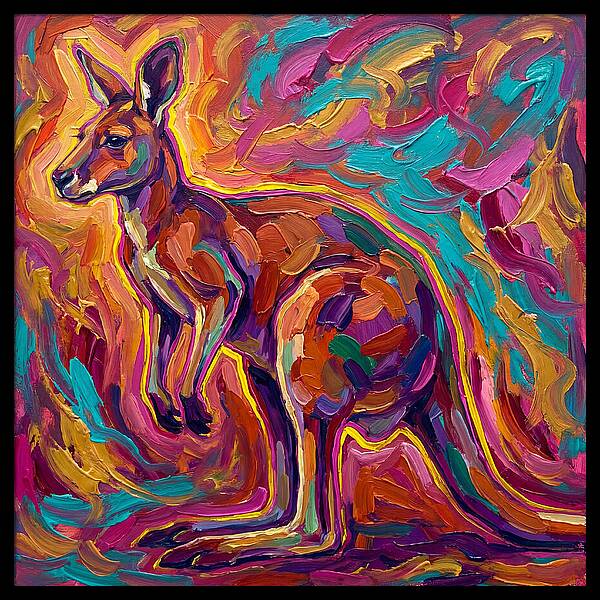 Kangaroo In Vibrant Expressionism