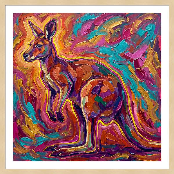 Kangaroo In Vibrant Expressionism