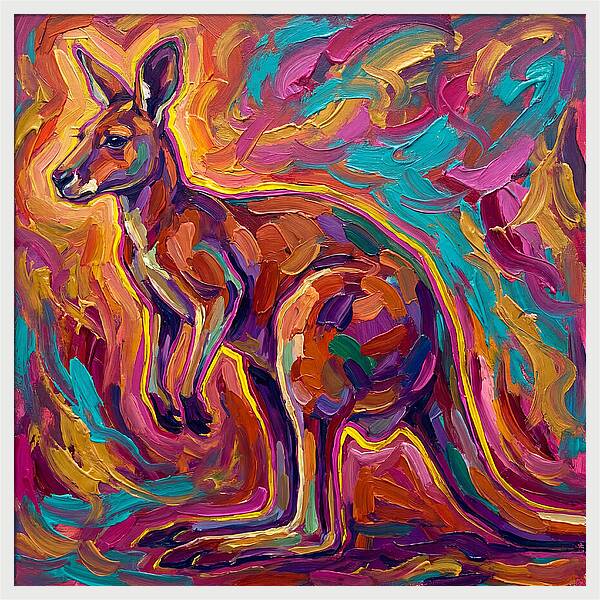Kangaroo In Vibrant Expressionism