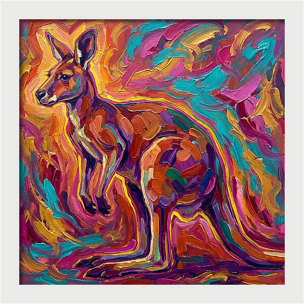 Kangaroo In Vibrant Expressionism