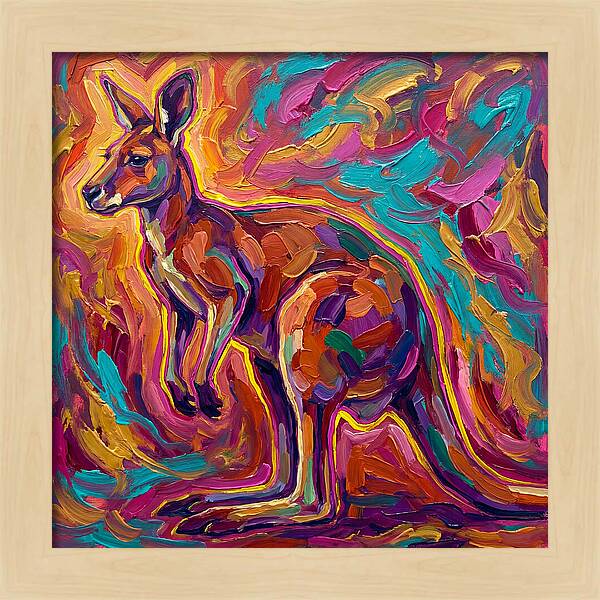 Kangaroo In Vibrant Expressionism