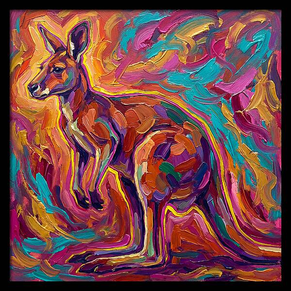 Kangaroo In Vibrant Expressionism