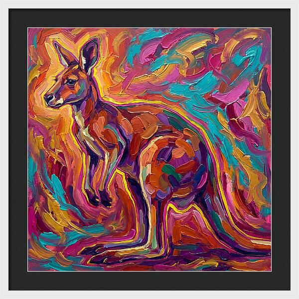 Kangaroo In Vibrant Expressionism