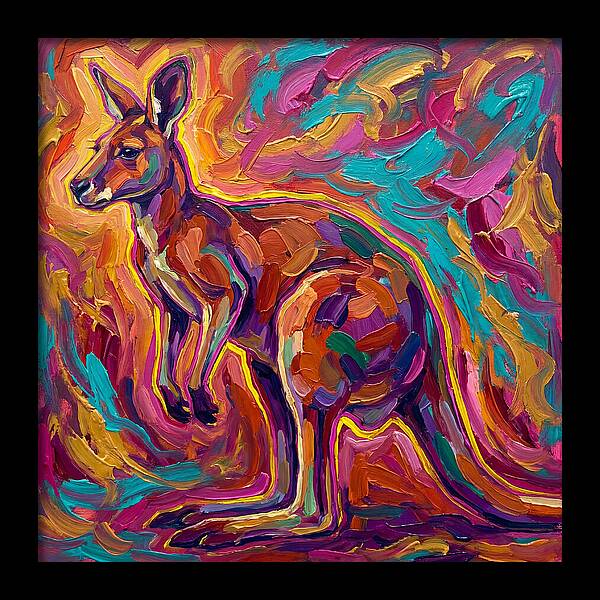 Kangaroo In Vibrant Expressionism
