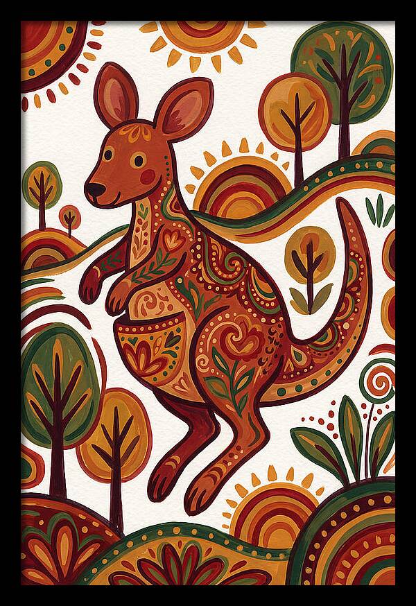 Kangaroo In Vibrant Nature