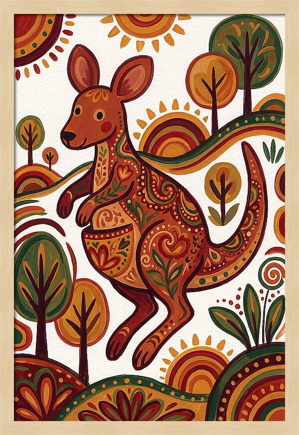 Kangaroo In Vibrant Nature