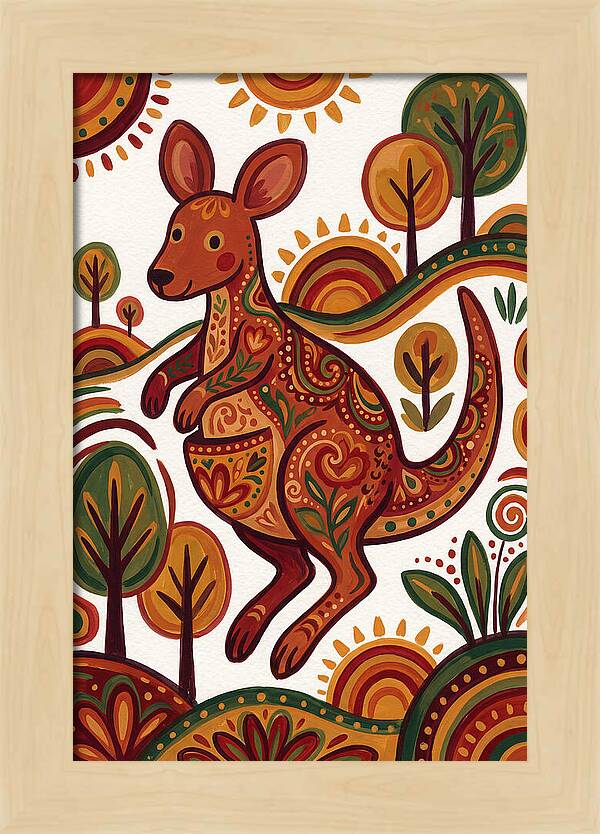 Kangaroo In Vibrant Nature