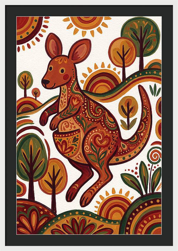 Kangaroo In Vibrant Nature