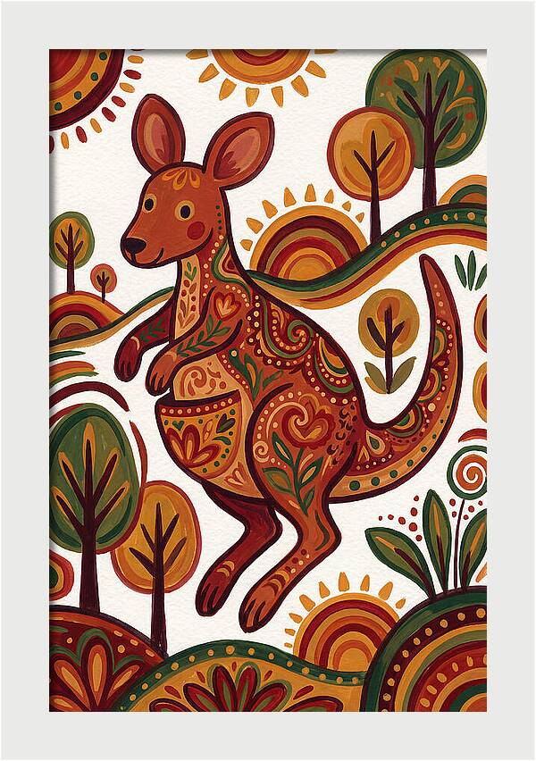 Kangaroo In Vibrant Nature