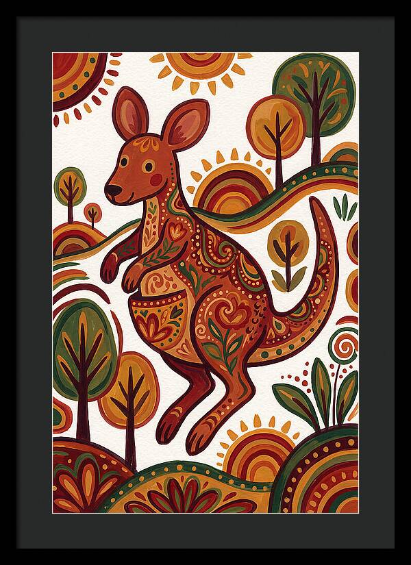 Kangaroo In Vibrant Nature