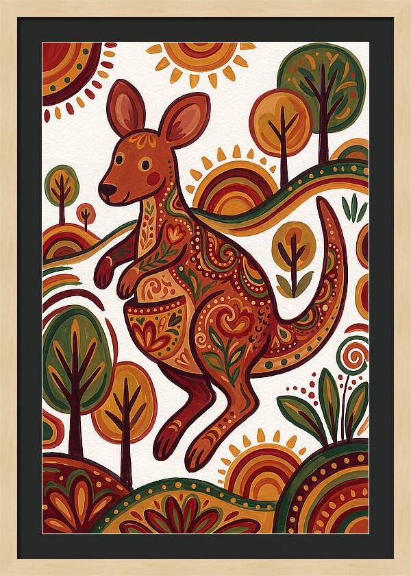 Kangaroo In Vibrant Nature