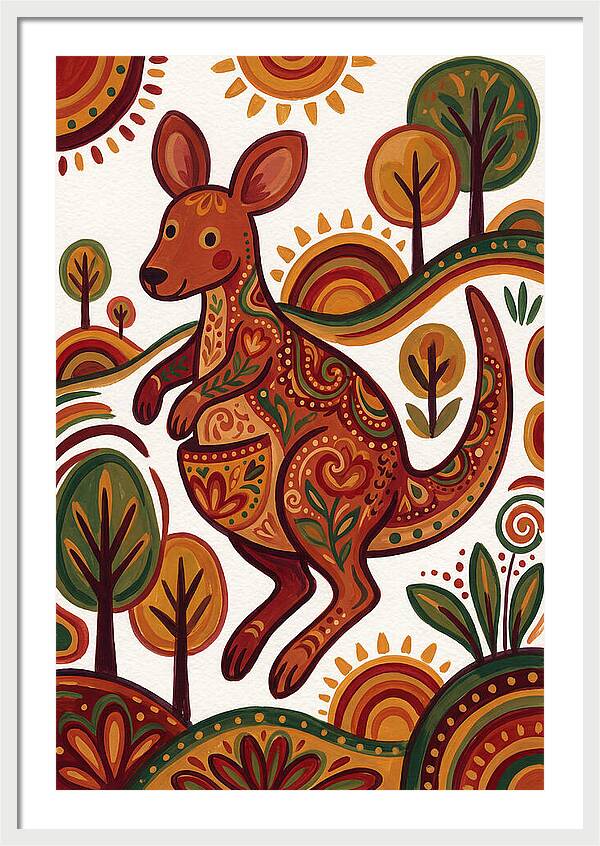 Kangaroo In Vibrant Nature