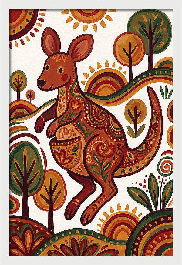 Kangaroo In Vibrant Nature