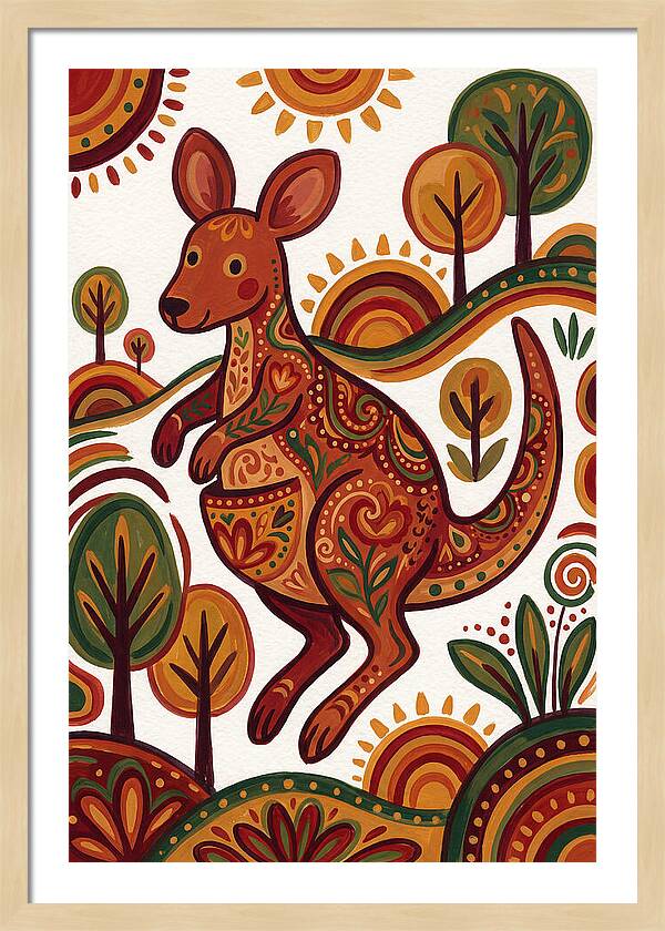 Kangaroo In Vibrant Nature