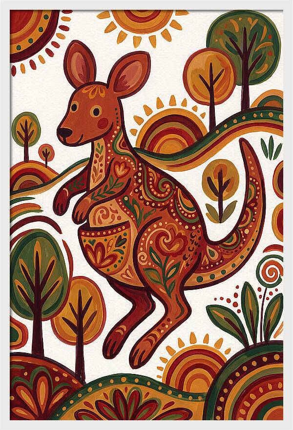 Kangaroo In Vibrant Nature