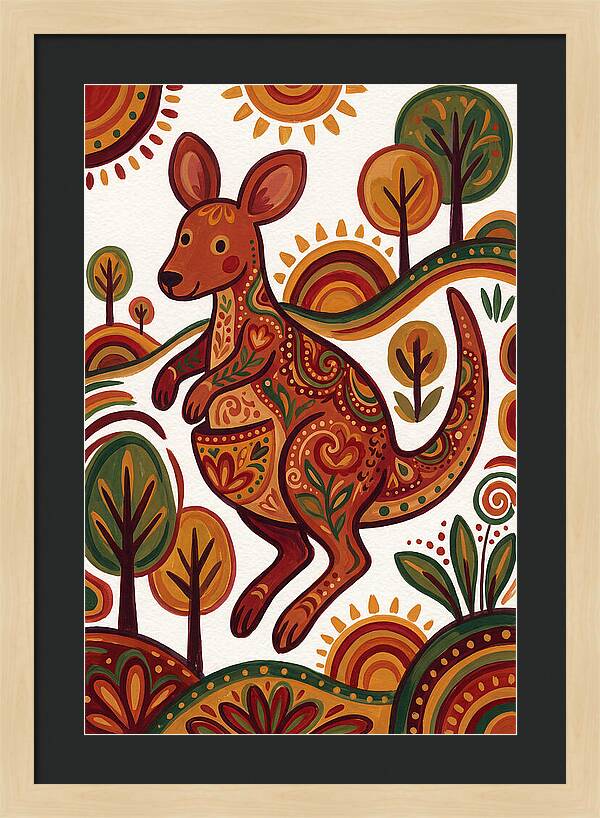 Kangaroo In Vibrant Nature