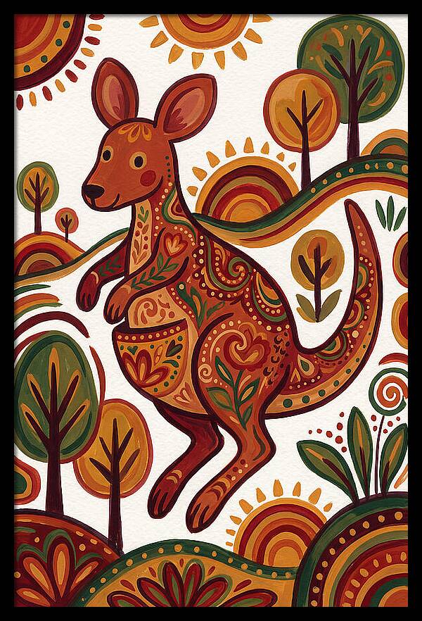 Kangaroo In Vibrant Nature