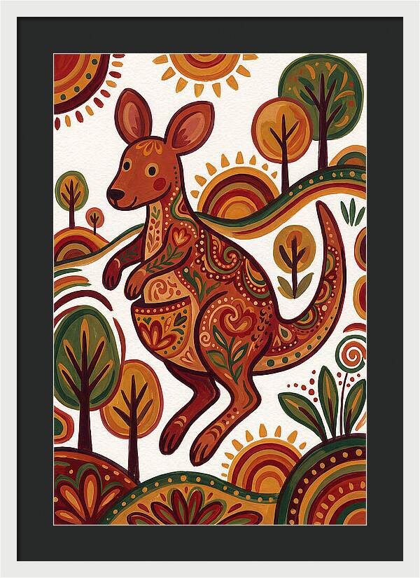 Kangaroo In Vibrant Nature
