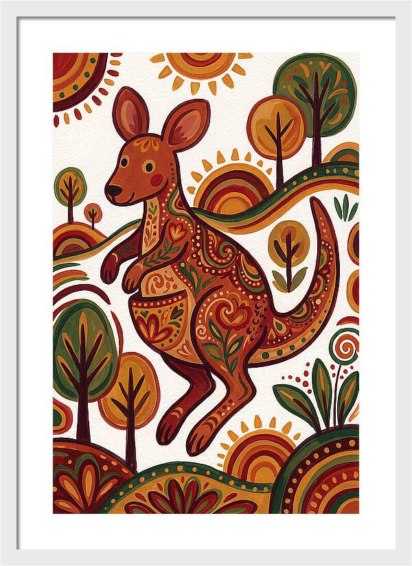 Kangaroo In Vibrant Nature