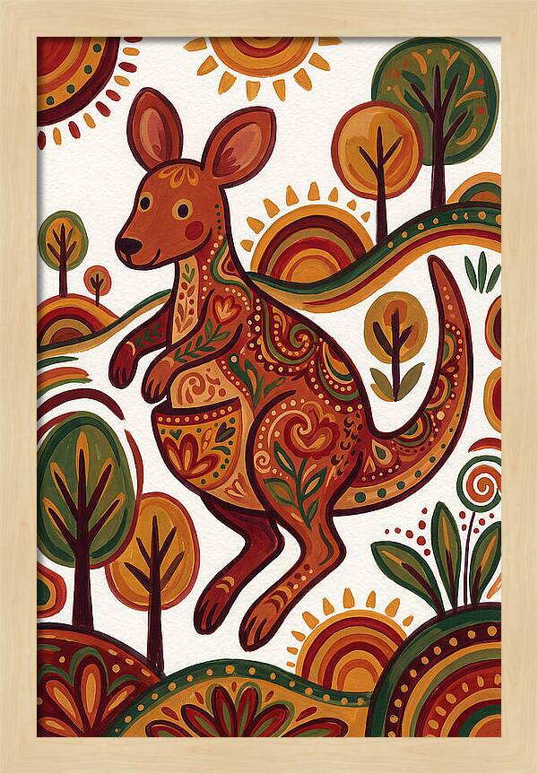 Kangaroo In Vibrant Nature