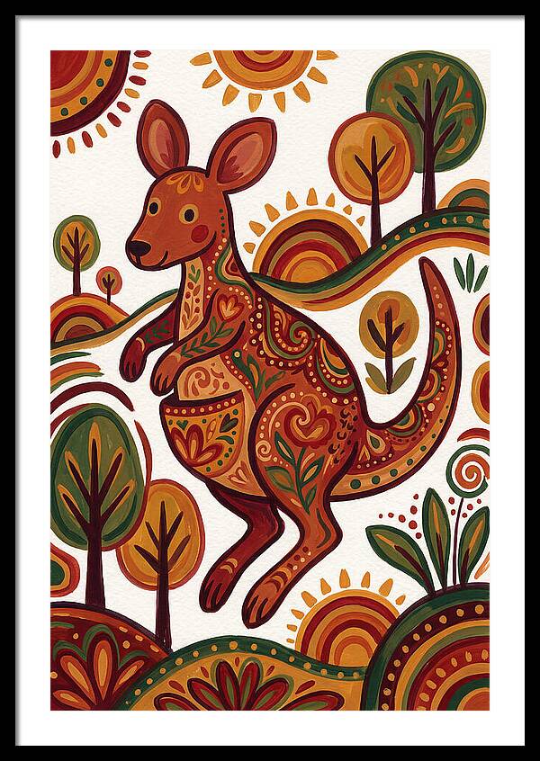 Kangaroo In Vibrant Nature