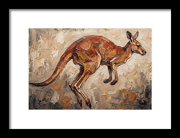 Kangaroo Leaping Through Landscape