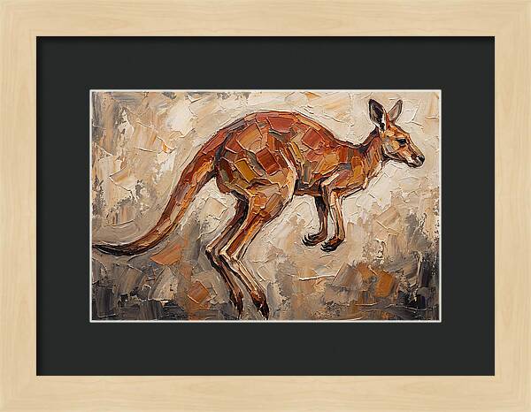 Kangaroo Leaping Through Landscape