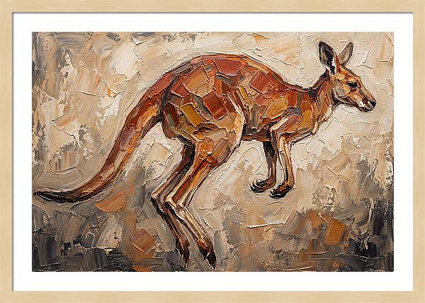 Kangaroo Leaping Through Landscape