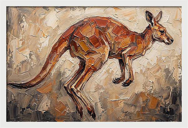 Kangaroo Leaping Through Landscape