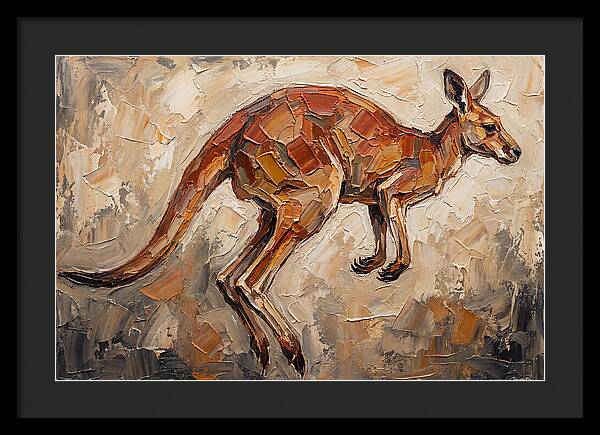 Kangaroo Leaping Through Landscape