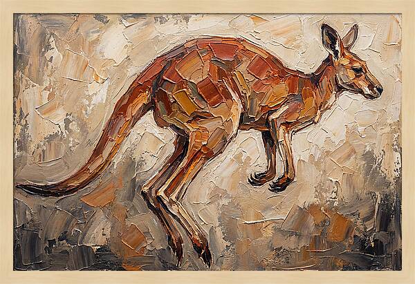 Kangaroo Leaping Through Landscape