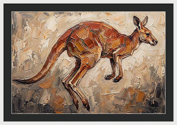 Kangaroo Leaping Through Landscape