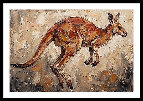 Kangaroo Leaping Through Landscape