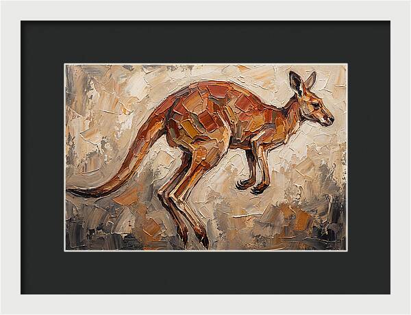 Kangaroo Leaping Through Landscape