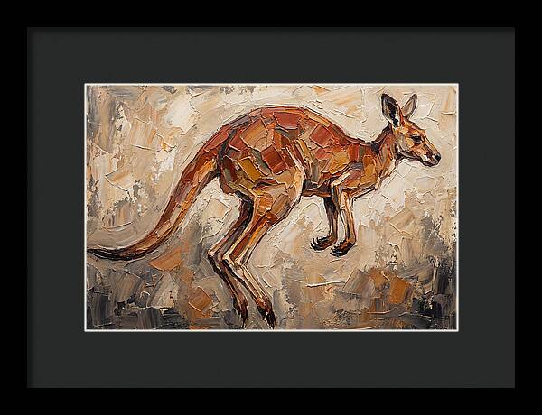 Kangaroo Leaping Through Landscape