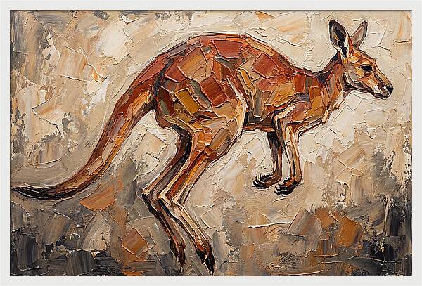 Kangaroo Leaping Through Landscape