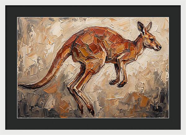 Kangaroo Leaping Through Landscape